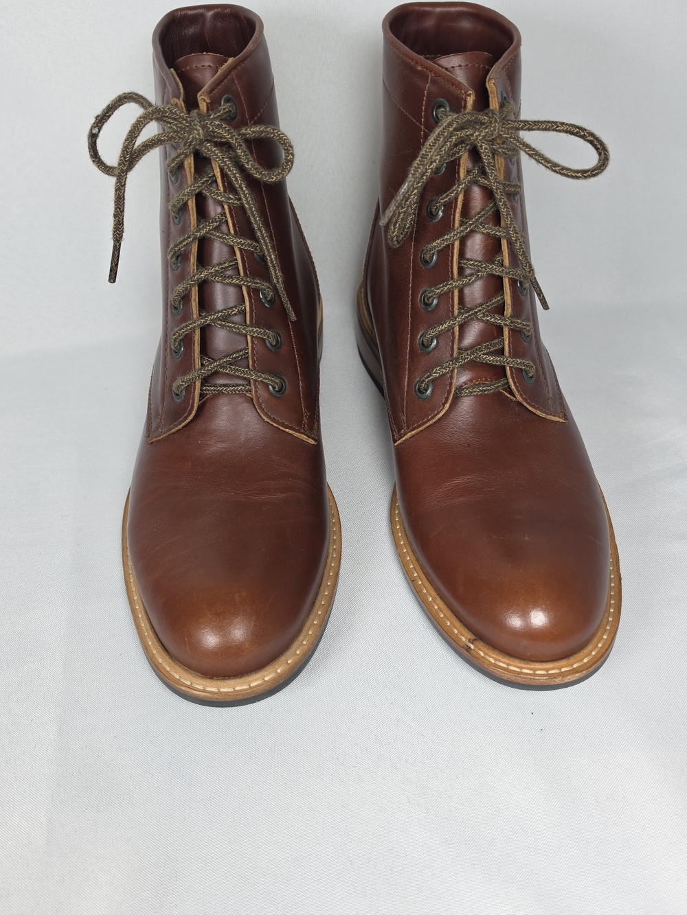 Nisolo Andres Everyday Boots Brandy Brown Leather Lace Up Mens 9